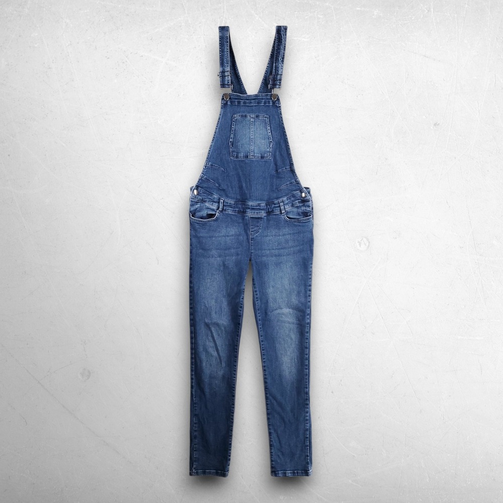 Seraphine Slim Leg Maternity Overalls Women 6 Blue Y2K Boho Indie Casual Utility